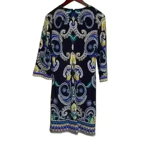 Laundry by Shelli Segal Shift Dress Size 6 Three Quarter Sleeve Square Neck - Picture 6 of 13